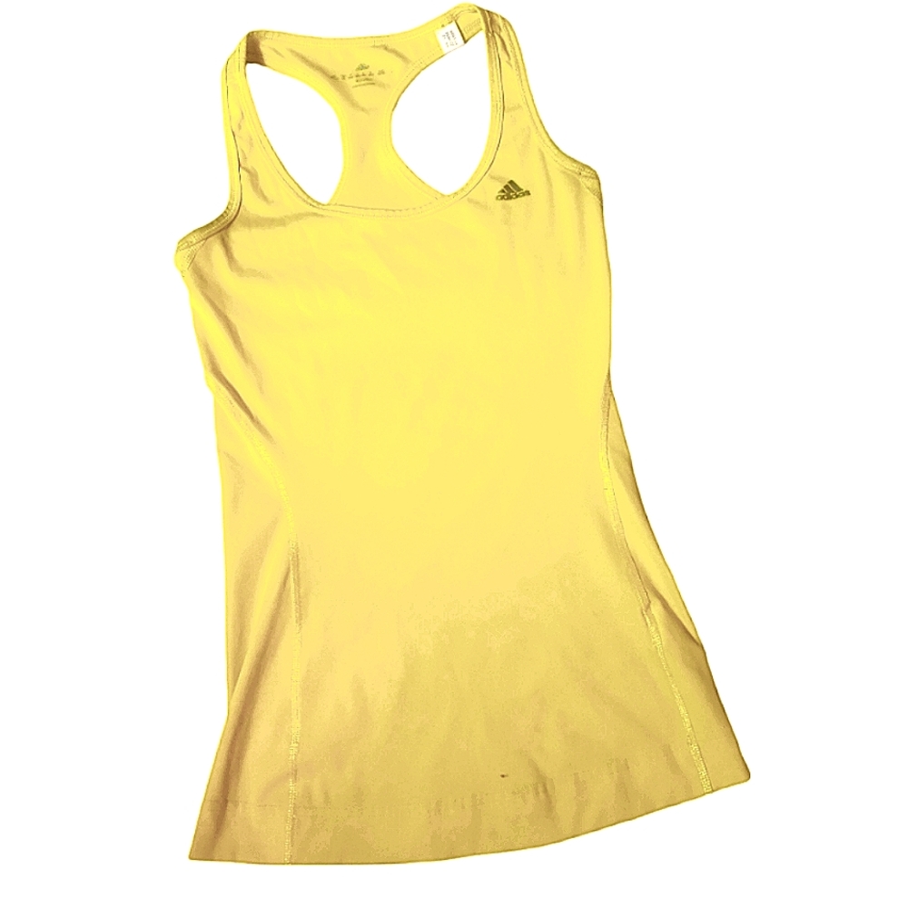 Adidas yellow racerback tank top